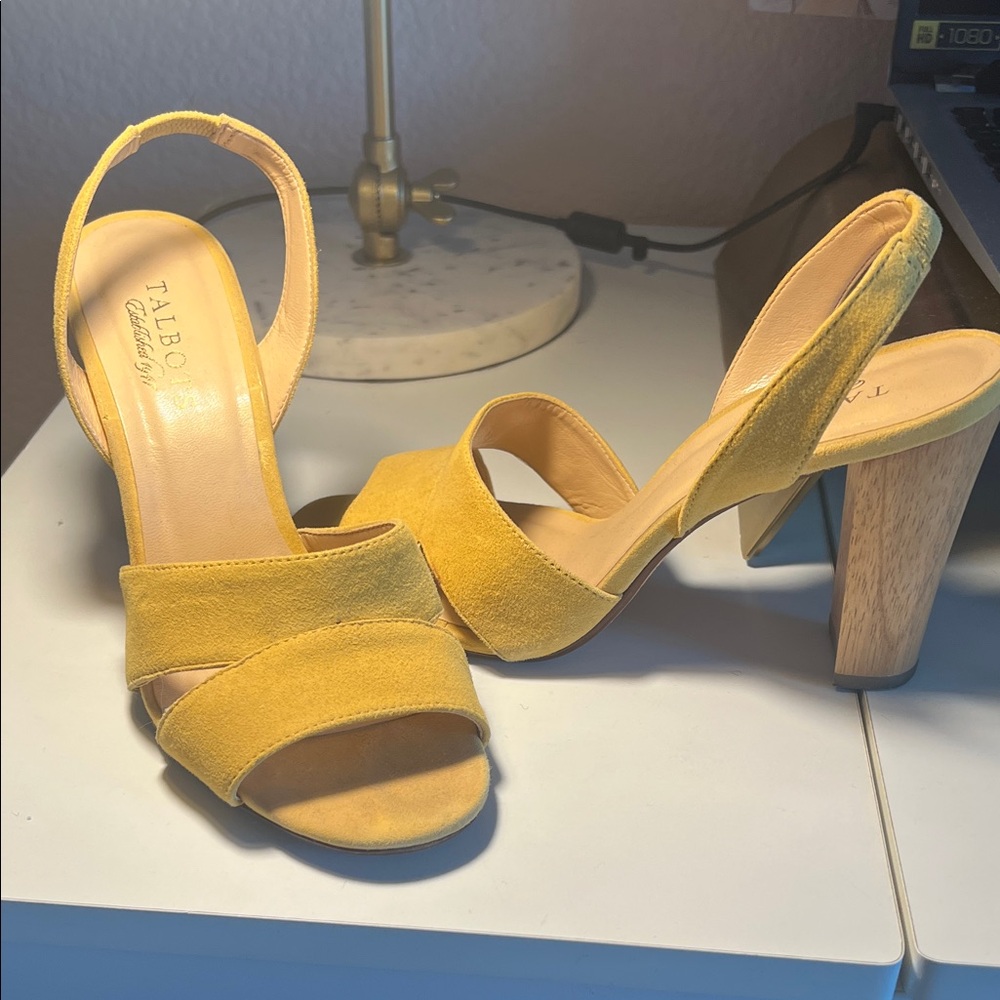 Talbots Yellow Block Heel Sandals